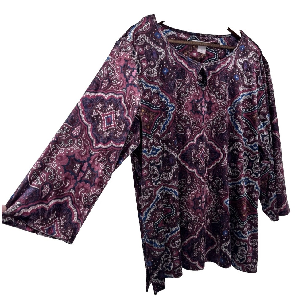 Allison Daley Velvet Paisley Blouse plus 2X Whimsigoth witchy Fall festival